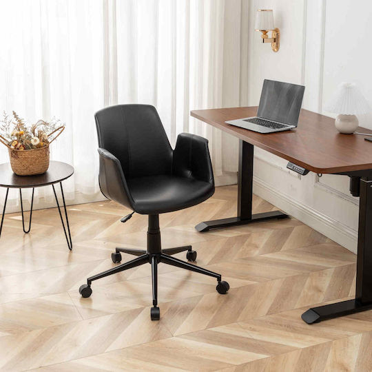 Polihome Stuhl Büro mit Armen Time 162736679 Black Velvet-Black Metal