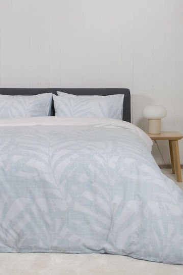 Viokarpet Duvet Cover Set Cotton Queen with 2 Pillowcases 225x245 Home Nordic 851 Duck Egg