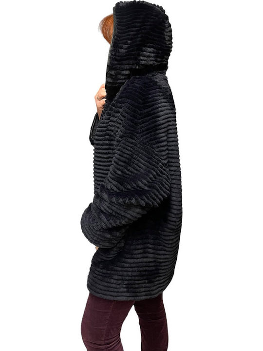 Frauen Pelz Dark Blue