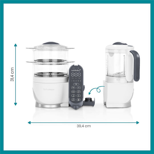 Babymoov Food Steamer with Blender with 2 Steaming Decks 2.2lt