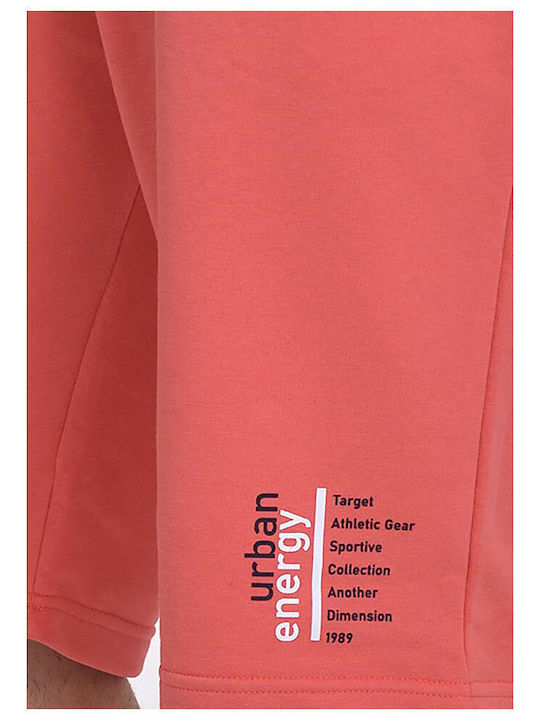 French Terry Ανδρική Βερμούδα Regular Fit Κόκκινη
