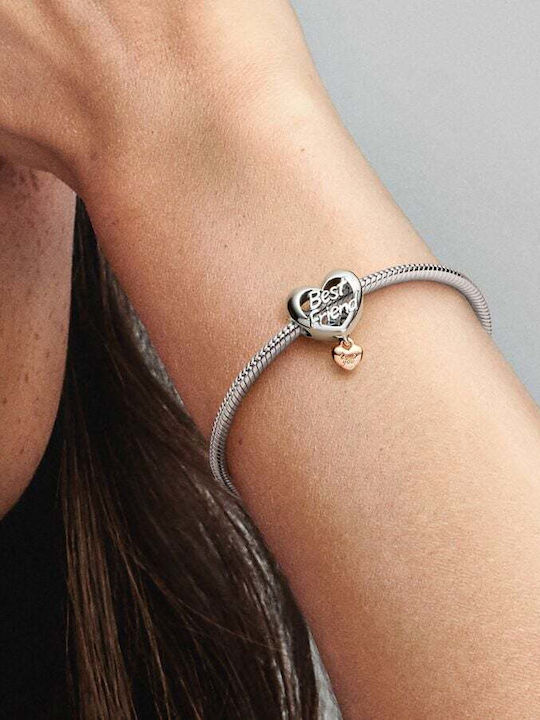 Pandora Love You Best Friend Charm από Λευκόχρυσο
