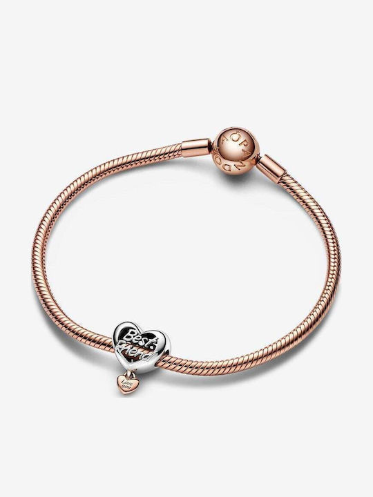 Pandora Love You Best Friend Charm Inimă Din Aur Alb