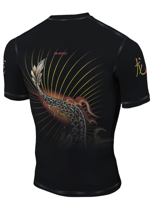 Athlon Herren Kurzärmlig T-Shirt 100-1842 für Jiu-Jitsu Schwarz