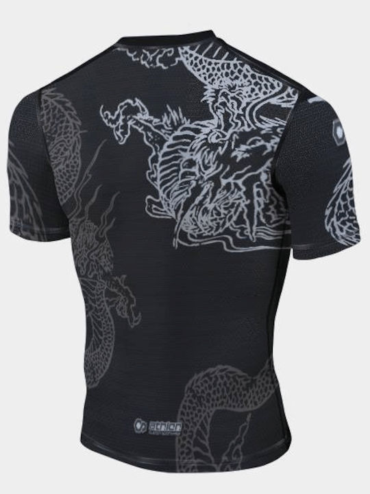 Athlon Herren Kurzärmlig T-Shirt 100-1834 für Jiu-Jitsu Schwarz