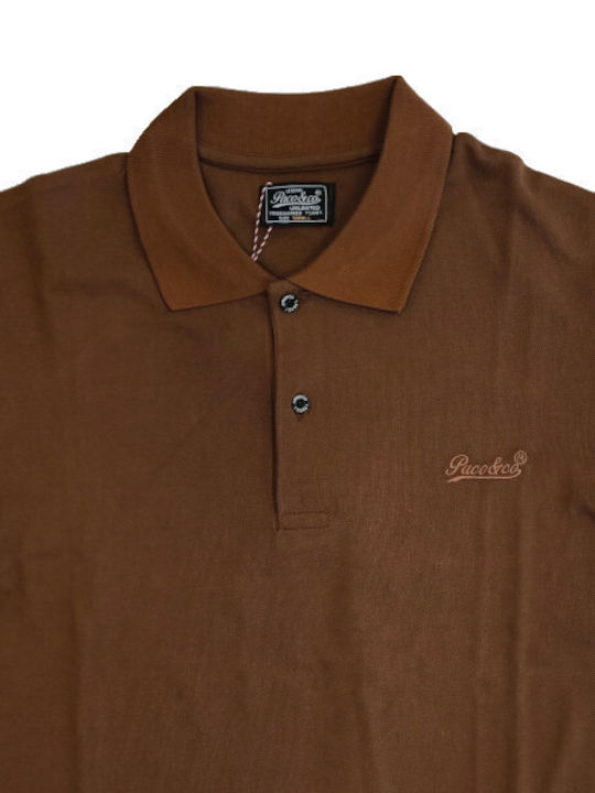 Paco & Co Men's Long Sleeve Blouse Polo Brown