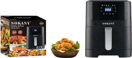 Sokany Air Fryer 8lt Μαύρο SK-8043