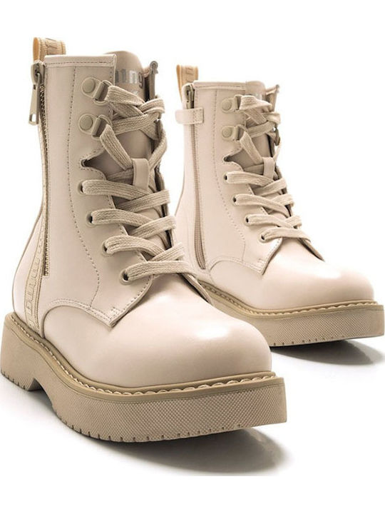 Kids Boots with Zipper Ecru