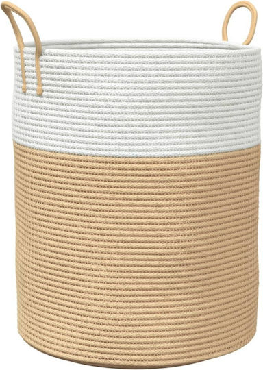vidaXL Καλάθι Αποθήκευσης Υφασμάτινο Μπεζ 38x38x46cm vidaXL Καλάθι Αποθήκευσης Υφασμάτινο Μπεζ 38x38x46cm