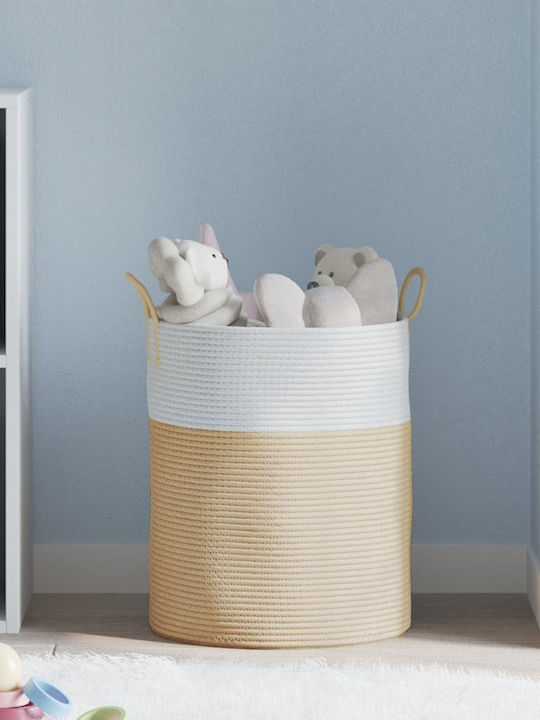 vidaXL Storage Basket Fabric Beige 38x38x46cm 1pcs