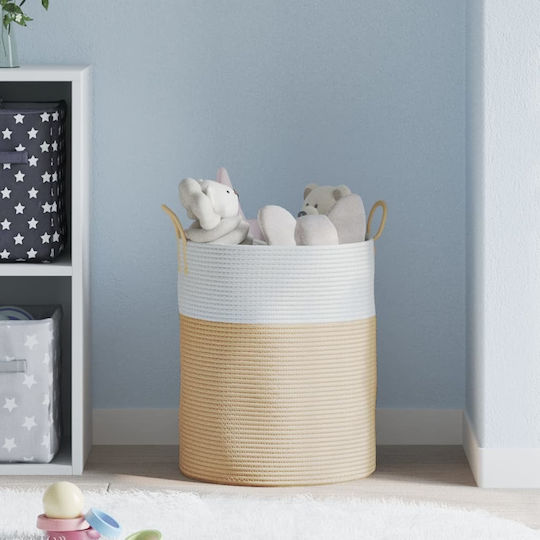 vidaXL Storage Basket Fabric Beige 38x38x46cm 1pcs
