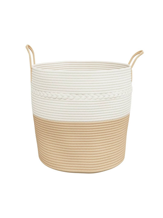 vidaXL Καλάθι Αποθήκευσης Υφασμάτινο Μπεζ 43x43x38cm