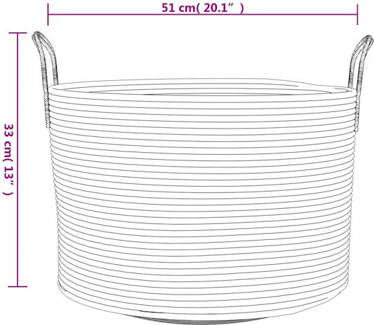 vidaXL Coș de Depozitare Tesatura Gri 51x51x33cm 1buc