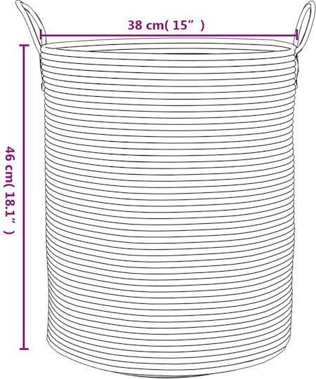 vidaXL Storage Basket Fabric Beige 38x38x46cm 1pcs