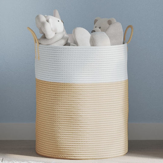 vidaXL Storage Basket Fabric Beige 38x38x46cm 1pcs