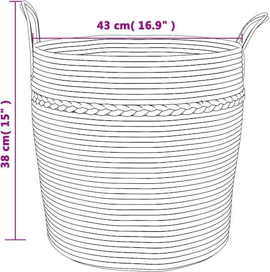 vidaXL Storage Basket Fabric Beige 43x43x38cm 1pcs