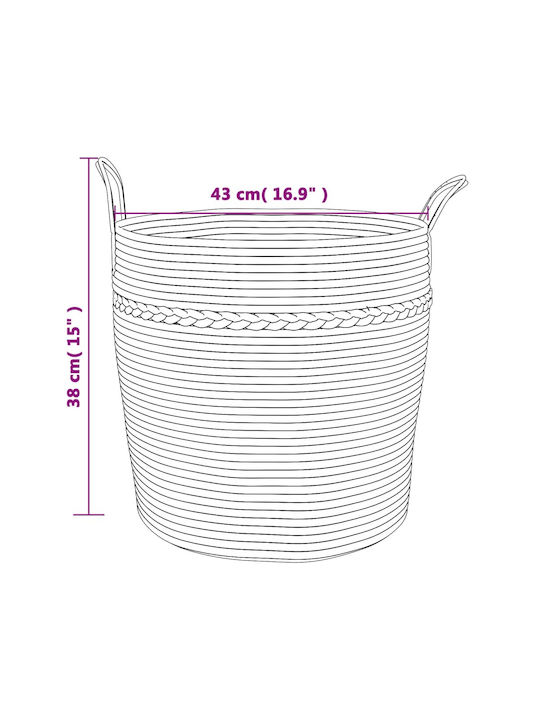 vidaXL Storage Basket Fabric Gray 43x43x38cm 1pcs