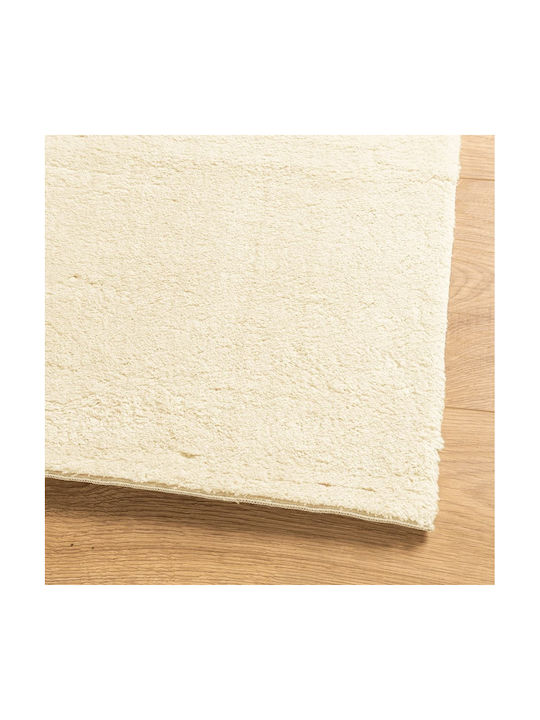 vidaXL Huarte Rutschfest Teppich Rechteckig Synthetisch,Polyester/Cotton/Leather Cream