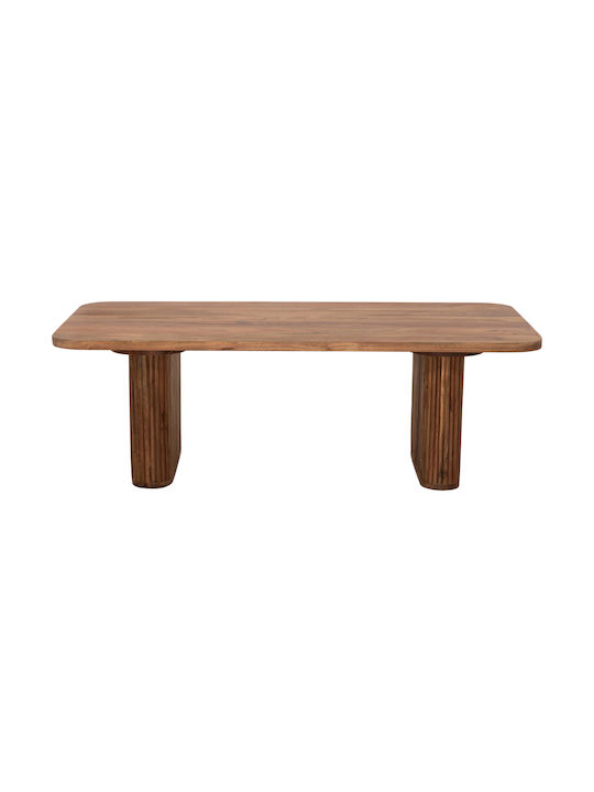 Rectangular Central Coffee Table Groot Made of Solid Wood Natural W120xD60xH40cm