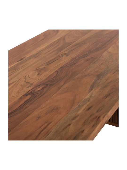 Rectangular Central Coffee Table Groot Made of Solid Wood Natural W120xD60xH40cm