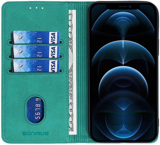 Sonique Vintage Magnet Wallet Synthetic Leather / Plastic / Silicone Turquoise (Redmi A1 / A2)