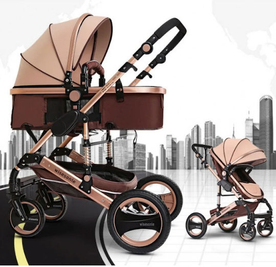 Fiko Wisesonle Adjustable 2 in 1 Baby Stroller Suitable for Newborn Light Blue 12kg