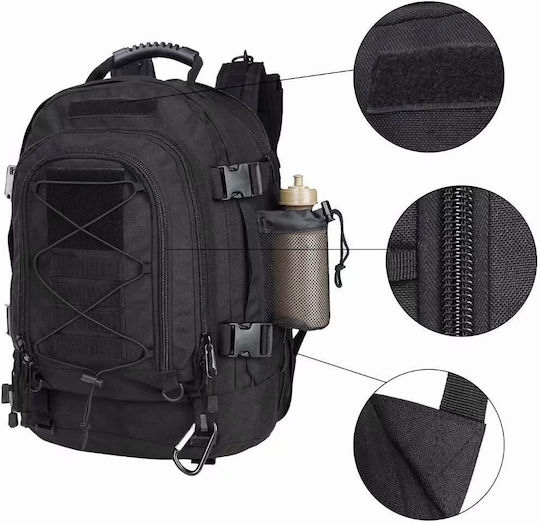Mohicans Black Line Militärischer Rucksack Rucksack Schwarz 64Es