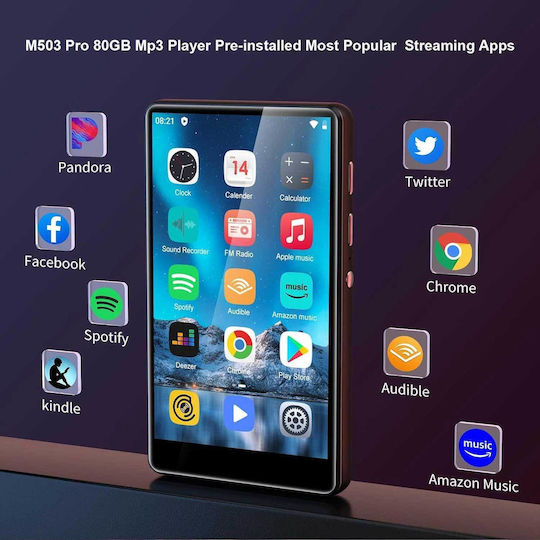 Swofy ‎m503 Pro MP3 Player (80GB) with IPS / LCD Touch Screen 4" Black