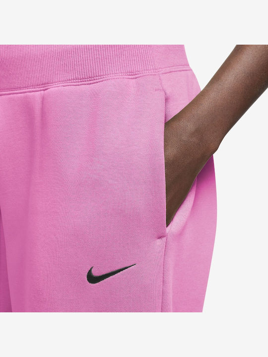 Phoenix Fleece Pants Ψηλόμεσο Παντελόνι Φόρμας με Λάστιχο Fleece Ροζ
