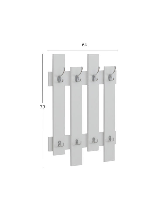 HomeMarkt Wooden Wall Hanger Wesson White 64x4x79cm 1pc