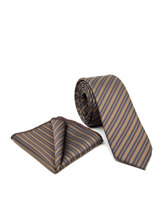 Legend Accessories Set Cravate Bărbați Mătase Tipărită În Culoare Maro