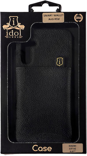 Idol 1991 Anti-rfid Wallet Leather / Silicone / Synthetic Leather Black (Xiaomi 13T 5G)