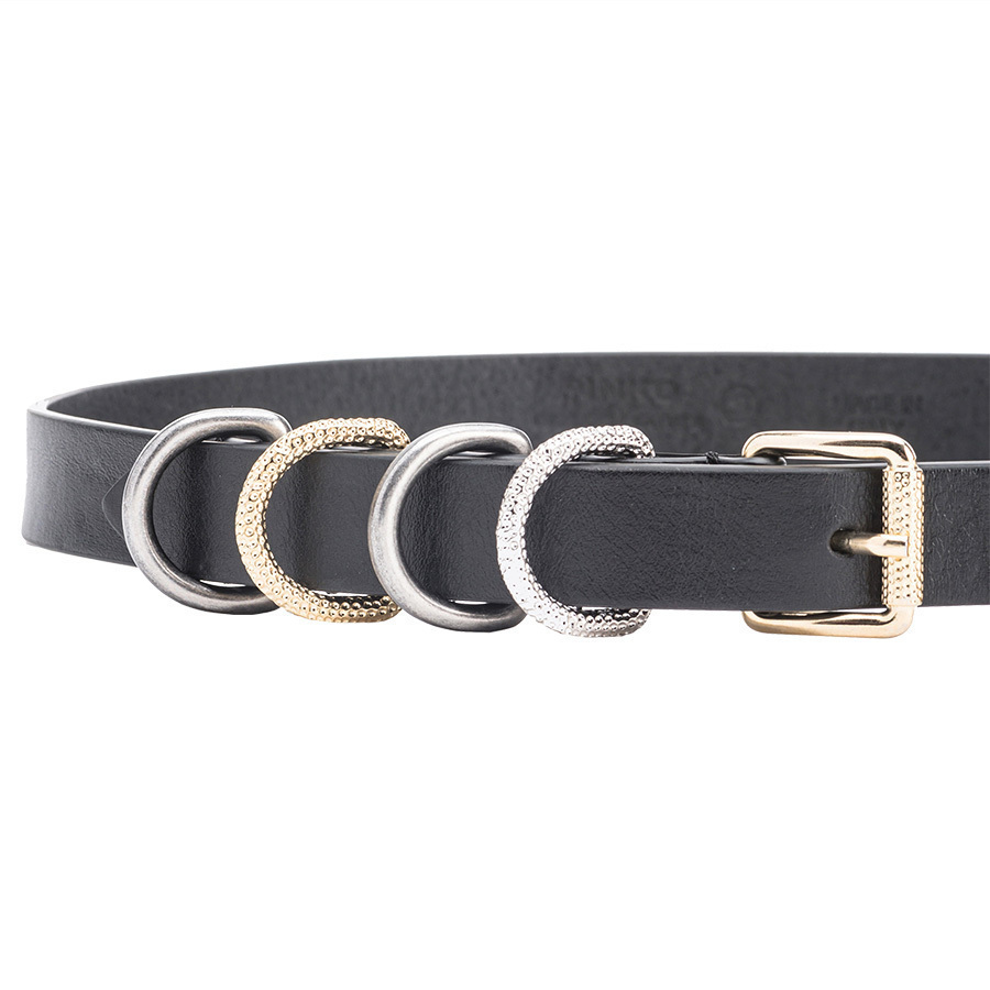 Pinko Morrison H2 Wide Leather Women's Belt Chain Black