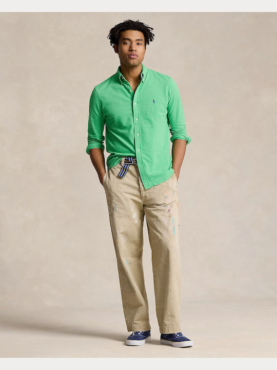 Long-sleeved Cotton Shirt Classic Kelly