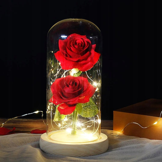 Παντοτινό Τριαντάφυλλο Κόκκινο 11.5cm με LED