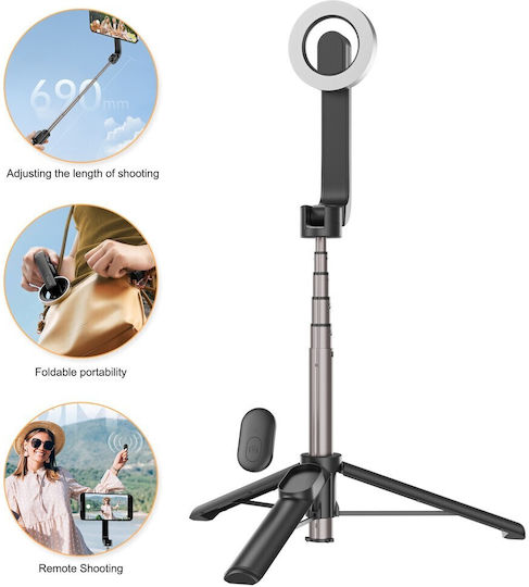 Telesin Selfie Stick with Remote Control Black
