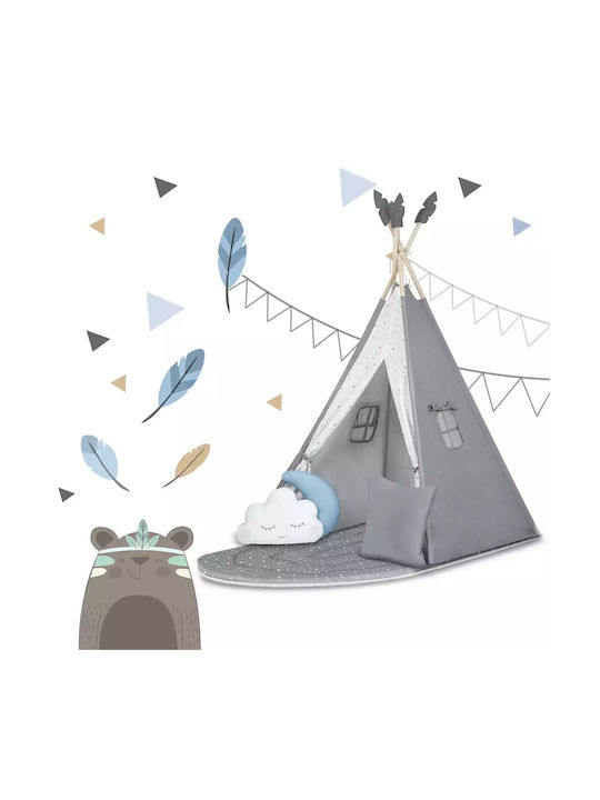 Nukido Kids Indian Teepee Play Tent Teepee for 3+ years Gray