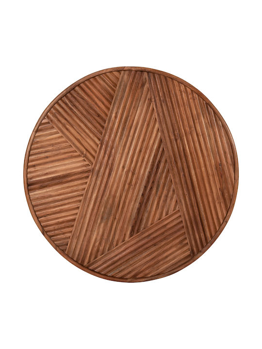 Round Central Coffee Table Ranne Made of Solid Wood Natural W80xL80xH38cm