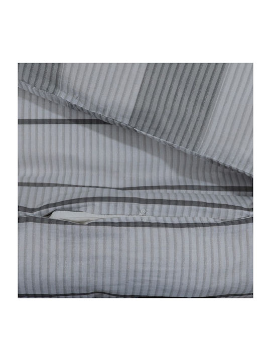 vidaXL Duvet Cover Set Cotton Double with 2 Pillowcases 200x200 Grey