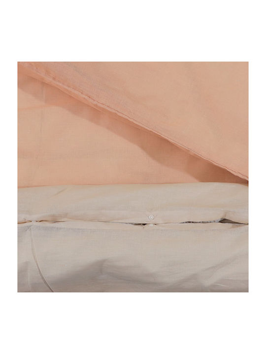 vidaXL Bettbezug-Set Baumwolle Einzelbett mit Kissenbezug 140x200 Pink