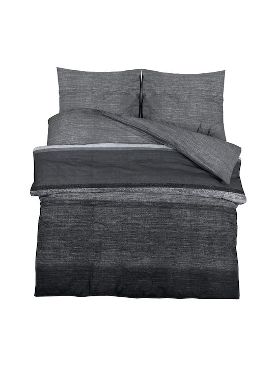 vidaXL Комплект Плик за Завивка Памучен Кинг Сайз с 2 Калъфки 260x220 Dark Grey