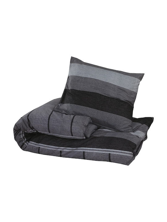 vidaXL Комплект Плик за Завивка Памучен Двоен с 2 Калъфки 200x200 Dark Grey