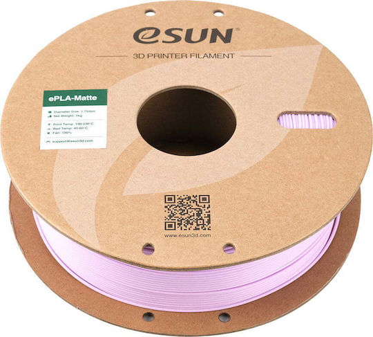 Esun Epla Matte PLA 3D Printer Filament 1.75mm Lilac 1kg ePLA-Matte-P175L1 1τμχ (Spool)