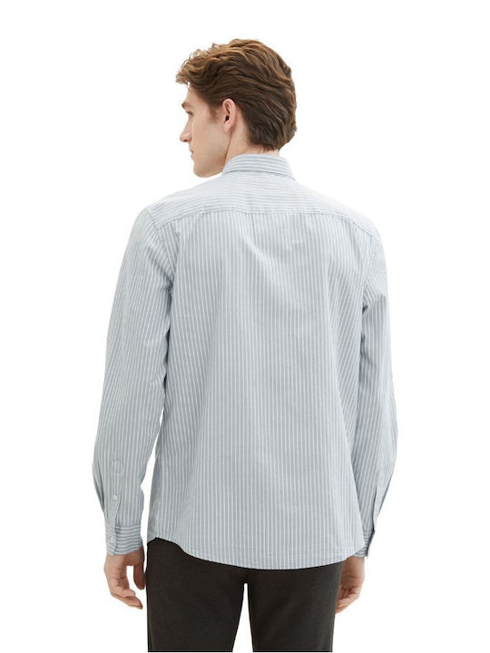 Tom Tailor Men's Shirt Long Sleeve Striped Mint