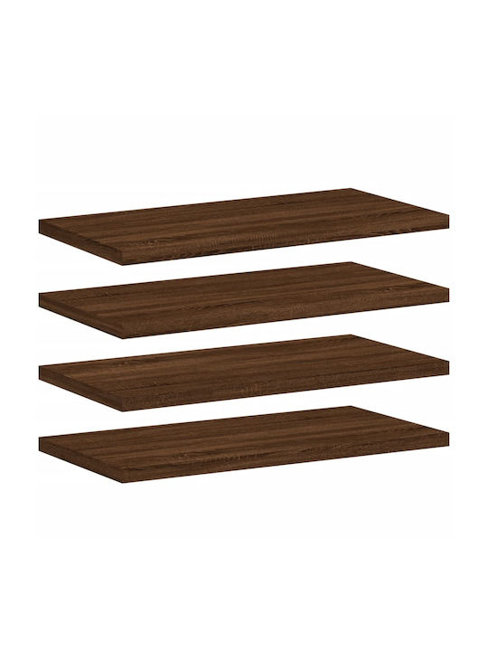 Shelves Wall Brown Oak 4pcs 40x20x1.5cm