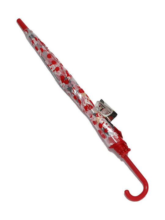 Disney Kids Curved Handle Umbrella Mickey Transparent
