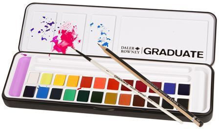 Daler Rowney Set Acuarele Multicolore cu Pincel 24buc