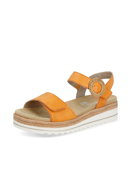 Rieker Damen Flache Sandalen in Orange Farbe