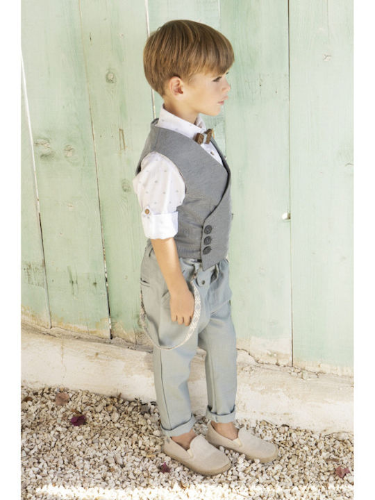 Baby Bloom Costum de Botez cu Vestă pentru Băiat Lin Turcoaz 5buc