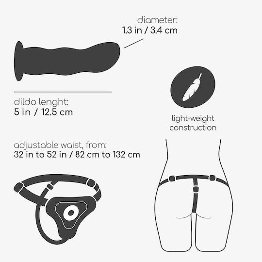 Crushious Harness με Dildo σε Μαύρο Χρώμα